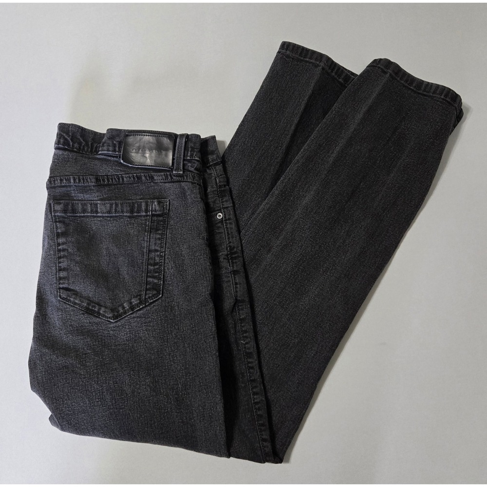 Perry Ellis Jeans Mens 36x32 Black Straight Leg Stretch Denim Casual